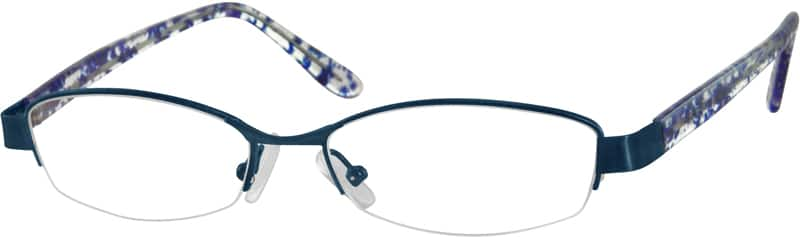 Angle view of Rectangle Glasses 397716 in Blue