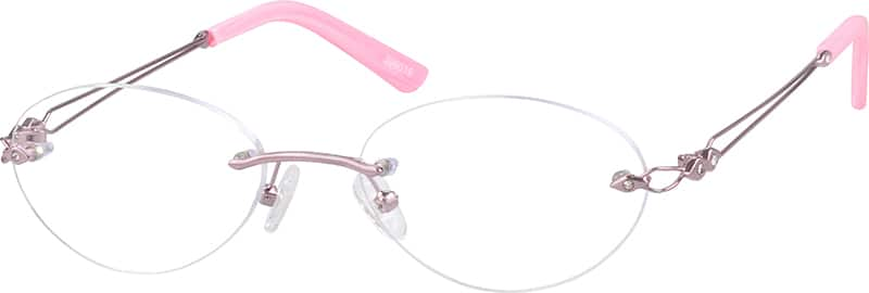 Angle view of Rimless Glasses 399019 in Pink