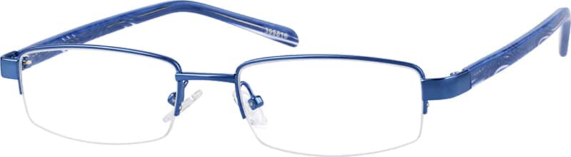 Angle view of Rectangle Glasses 399616 in Blue