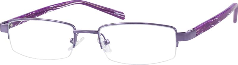 Angle view of Rectangle Glasses 399617 in Purple