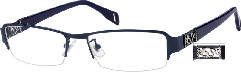 Rectangle Glasses 400436 in Blue