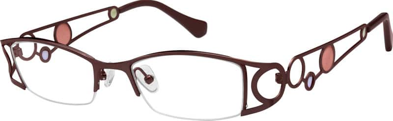 Angle view of Rectangle Glasses 400915 in Brown