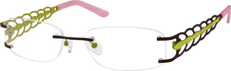 Angle view of Rimless Glasses 402817 in Green