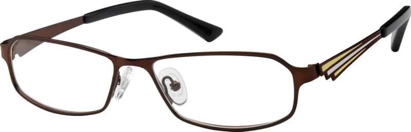 Angle view of Rectangle Glasses 404115 in Brown