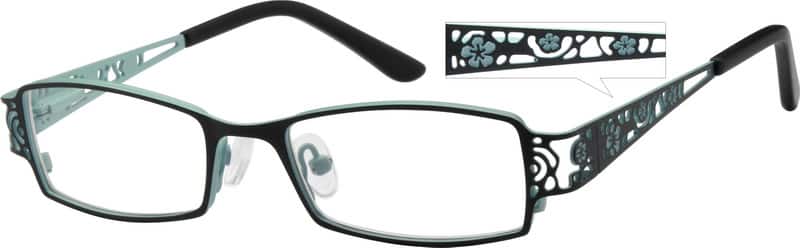 Angle view of Kids’ Rectangle Glasses 404921 in Black