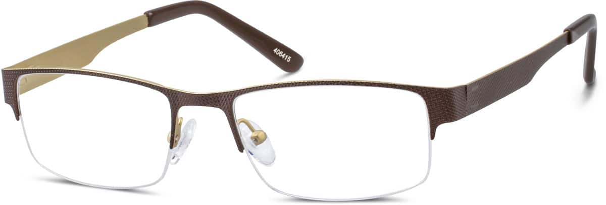 Angle view of Rectangle Glasses 406415 in Brown