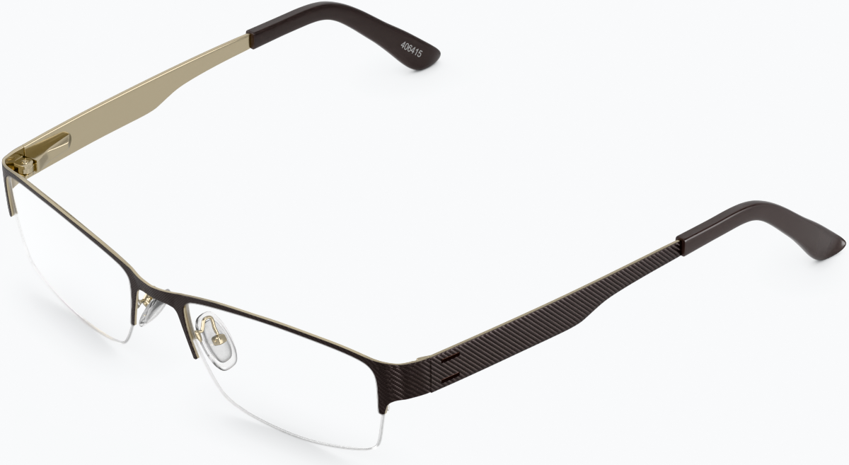 Angle view of Rectangle Glasses 406415 in Brown thumbnail