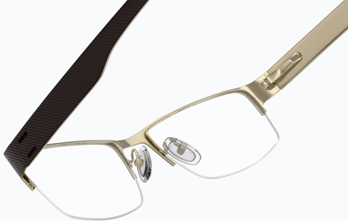 See-through view of Rectangle Glasses 406415 in Brown thumbnail