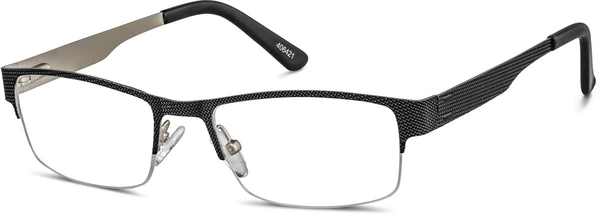 Angle view of Rectangle Glasses 406421 in Black