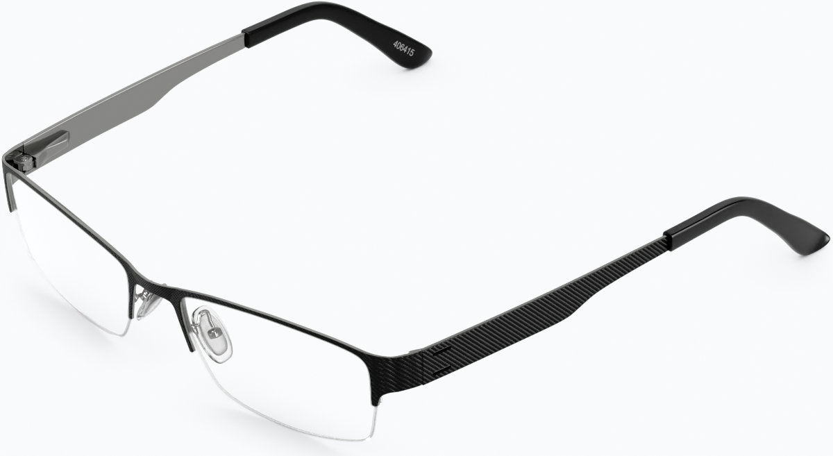 Angle view of Rectangle Glasses 406421 in Black thumbnail
