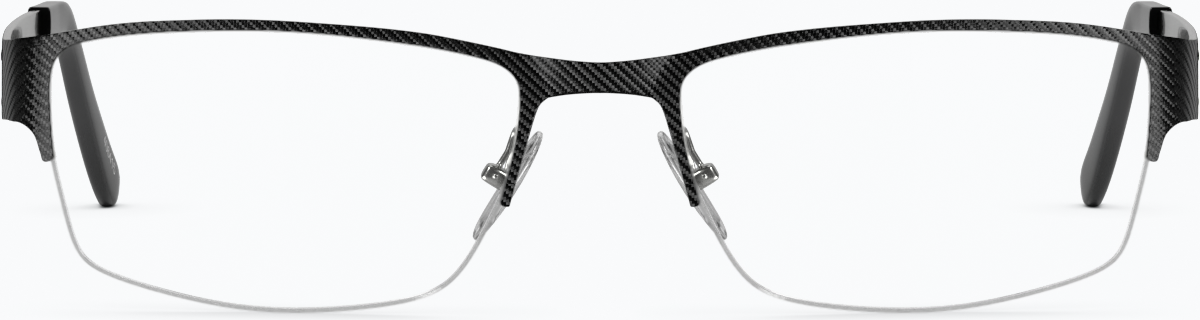 Front view of Rectangle Glasses 406421 in Black thumbnail