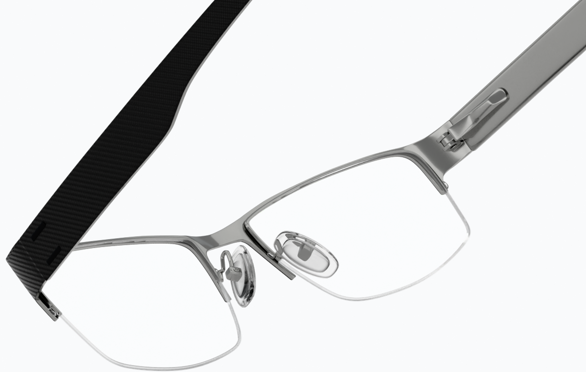 See-through view of Rectangle Glasses 406421 in Black thumbnail
