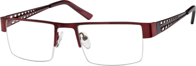 Angle view of Rectangle Glasses 406618 in Red