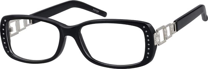 Angle view of Rectangle Glasses 40717121 in Black