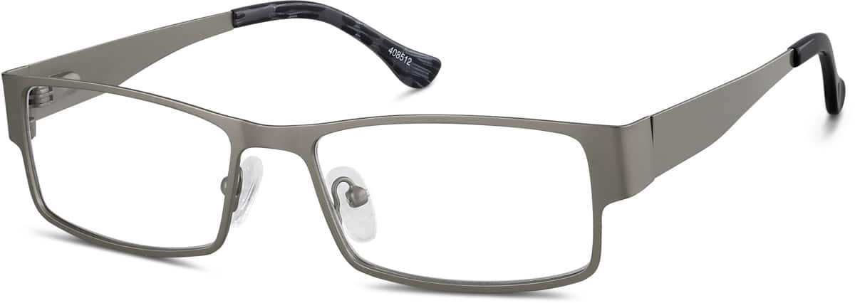 Angle view of Rectangle Glasses 408512 in Steel Gray