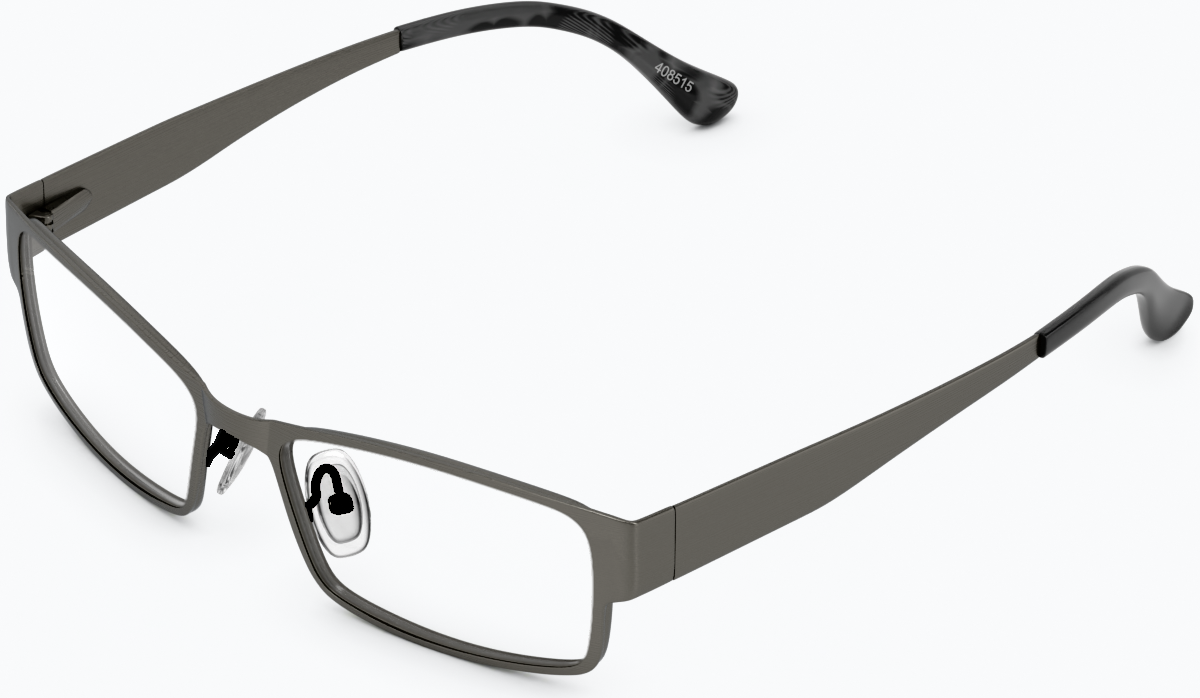 Angle view of Rectangle Glasses 408512 in Steel Gray thumbnail
