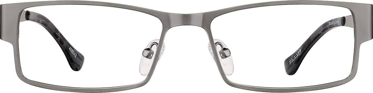 Front view of Rectangle Glasses 408512 in Steel Gray