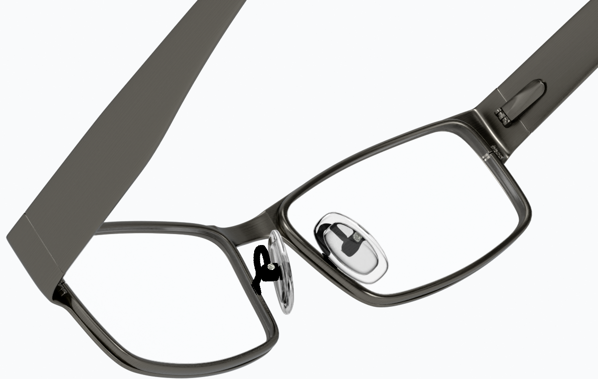 See-through view of Rectangle Glasses 408512 in Steel Gray thumbnail