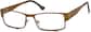 Angle view of Rectangle Glasses 408515 in Brown thumbnail