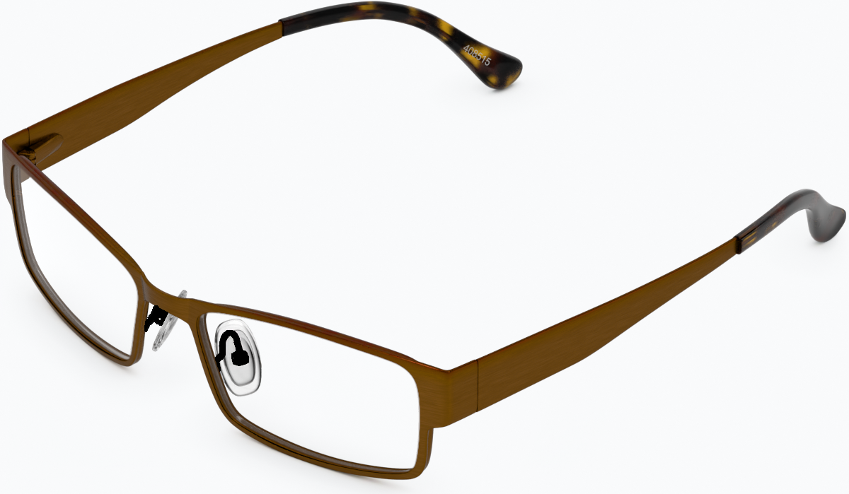 Angle view of Rectangle Glasses 408515 in Brown thumbnail