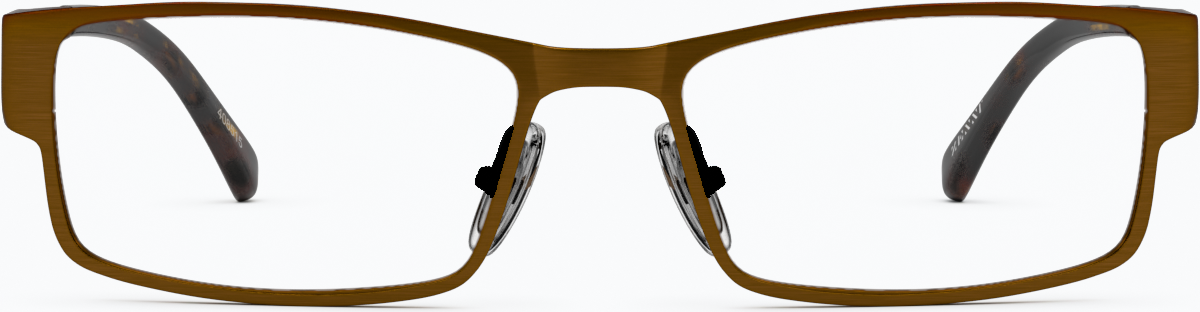 Front view of Rectangle Glasses 408515 in Brown thumbnail