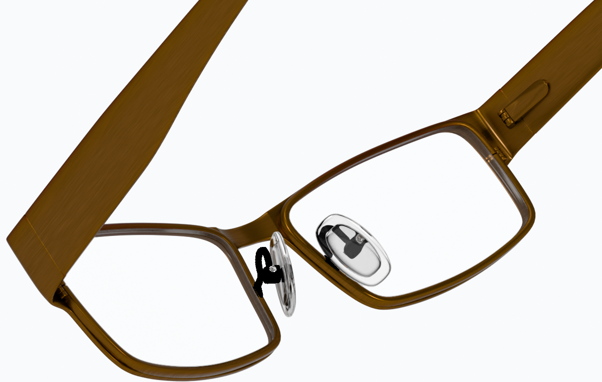 See-through view of Rectangle Glasses 408515 in Brown thumbnail
