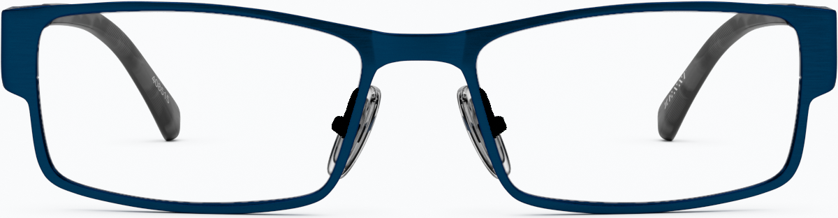 Front view of Rectangle Glasses 408516 in Blue thumbnail
