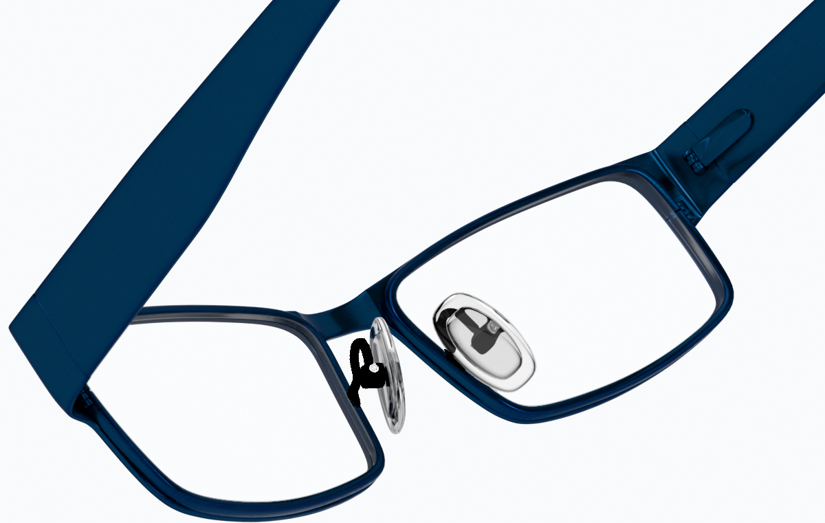 See-through view of Rectangle Glasses 408516 in Blue thumbnail