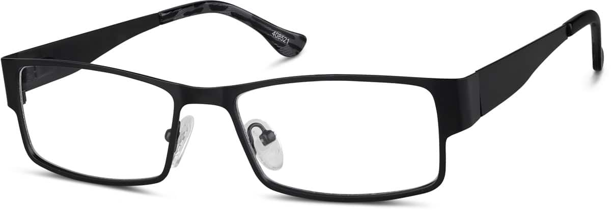 Angle view of Rectangle Glasses 408521 in Black