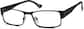 Angle view of Rectangle Glasses 408521 in Black thumbnail