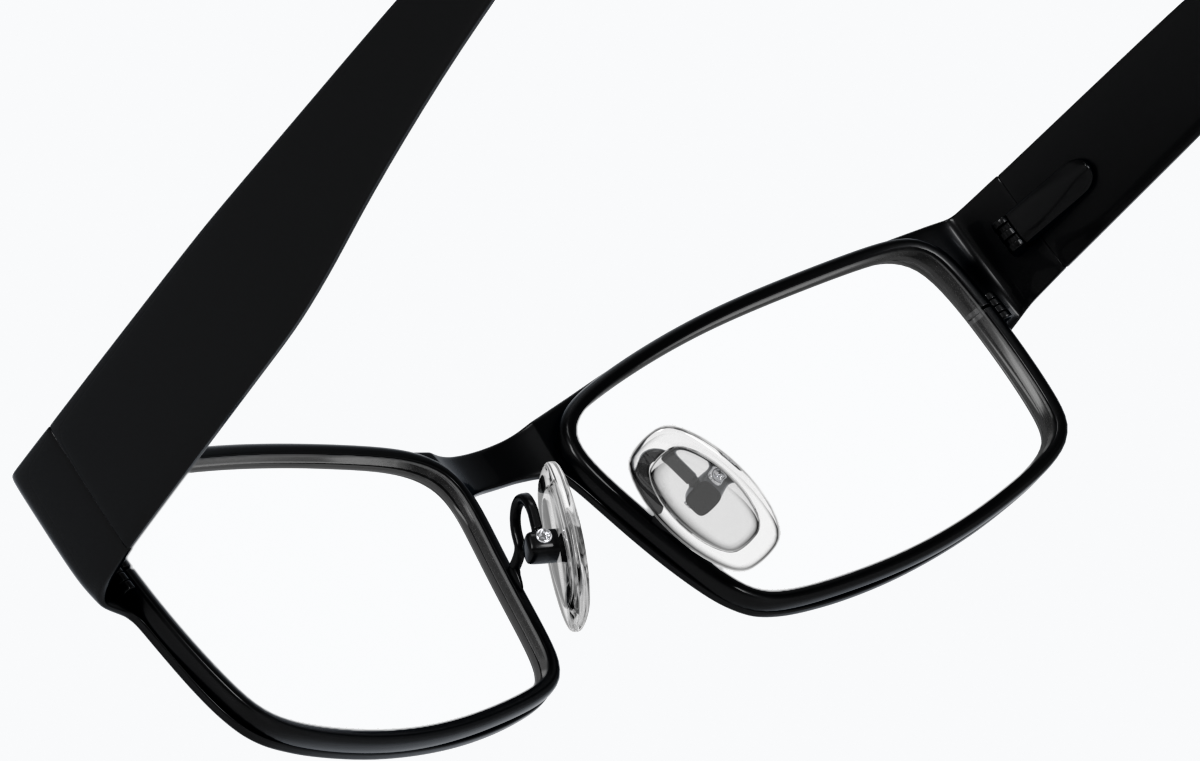 See-through view of Rectangle Glasses 408521 in Black thumbnail
