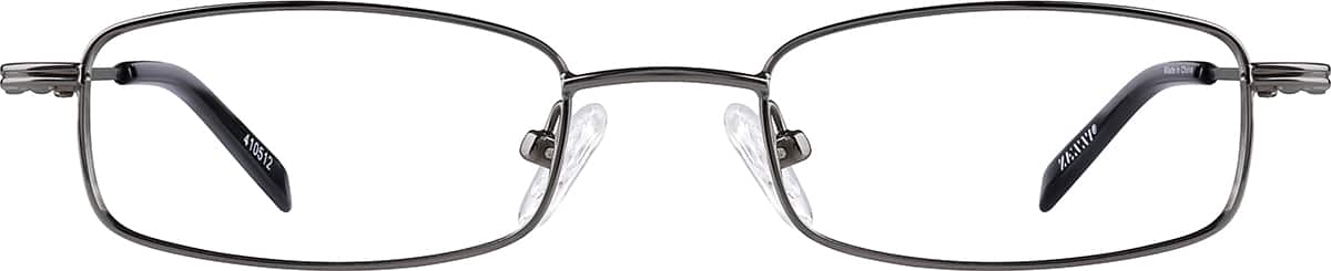 Front view of Rectangle Glasses 410512 in Gray