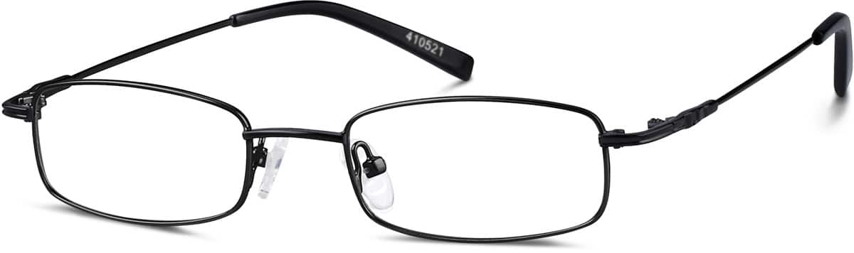 Angle view of Rectangle Glasses 410521 in Black