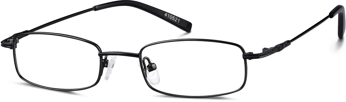 Zenni Men's Rectangle Prescription Glasses Black Stainless Steel Full Rim Frame