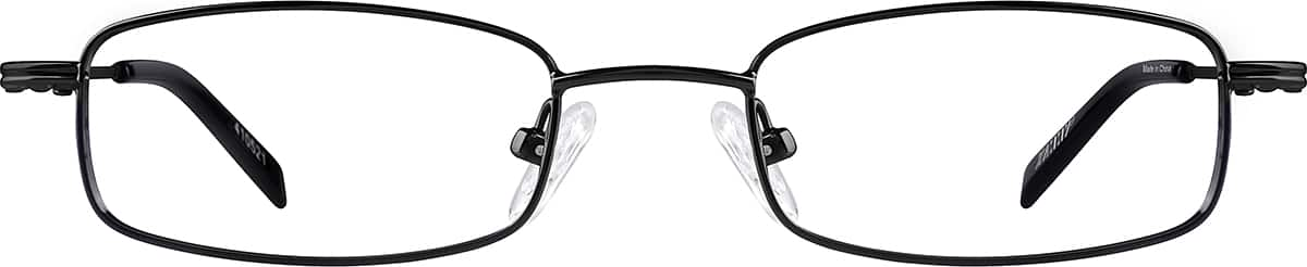 Front view of Rectangle Glasses 410521 in Black