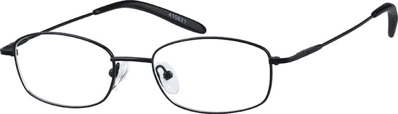 Angle view of Rectangle Glasses 410621 in Black