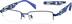 Rectangle Glasses 410716 in Blue