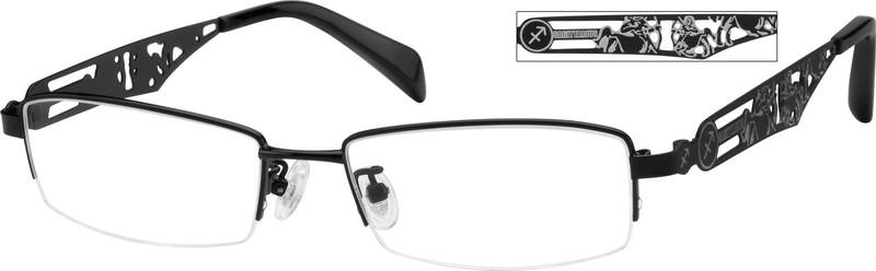 Angle view of Rectangle Glasses 410721 in Black
