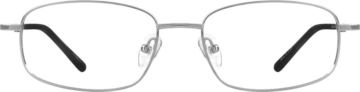 Front view of Rectangle Glasses 410811 in Silver