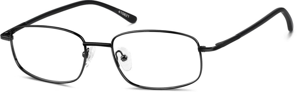 Zenni Men's Lightweight Rectangle Prescription Glasses Black Stainless Steel Full Rim Frame
