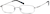 Angle view of Rectangle Glasses 411511 in Silver thumbnail