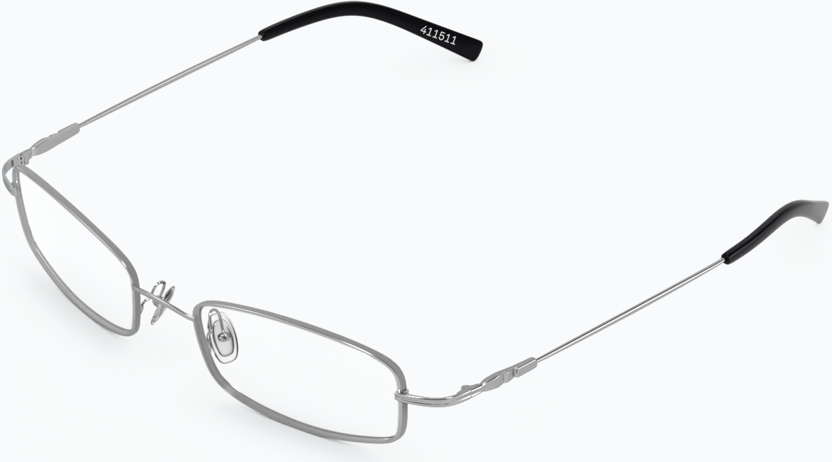 Angle view of Rectangle Glasses 411511 in Silver thumbnail