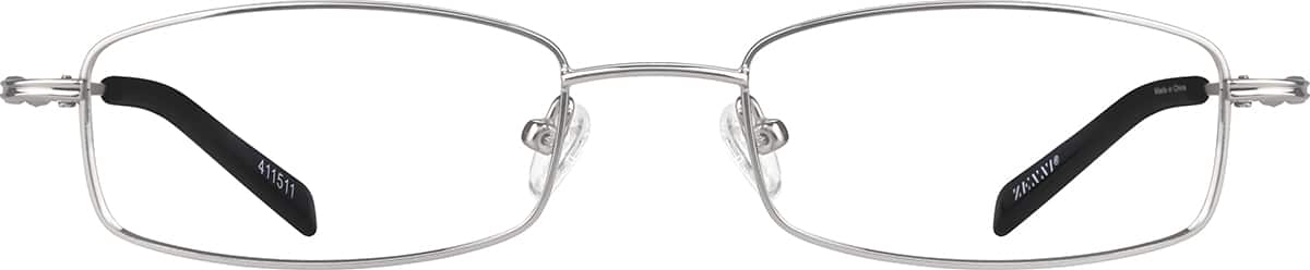 Front view of Rectangle Glasses 411511 in Silver