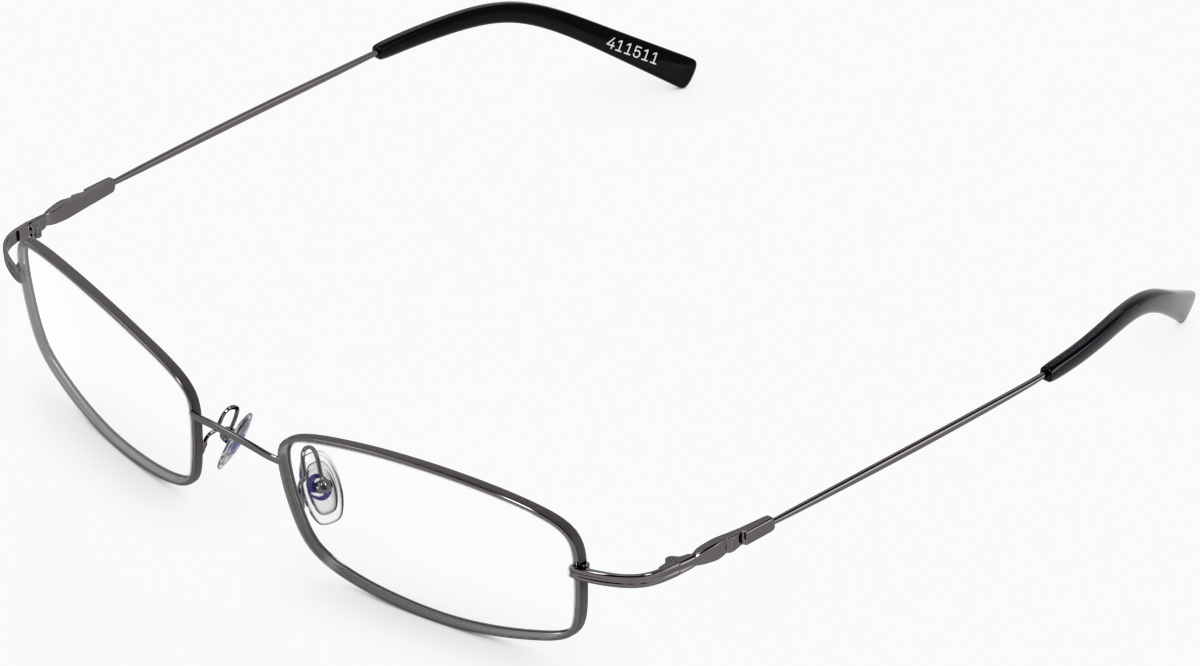 Angle view of Rectangle Glasses 411512 in Gray thumbnail