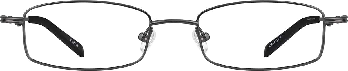 Front view of Rectangle Glasses 411512 in Gray