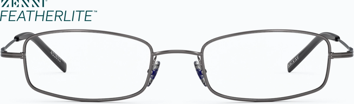 Front view of Rectangle Glasses 411512 in Gray thumbnail