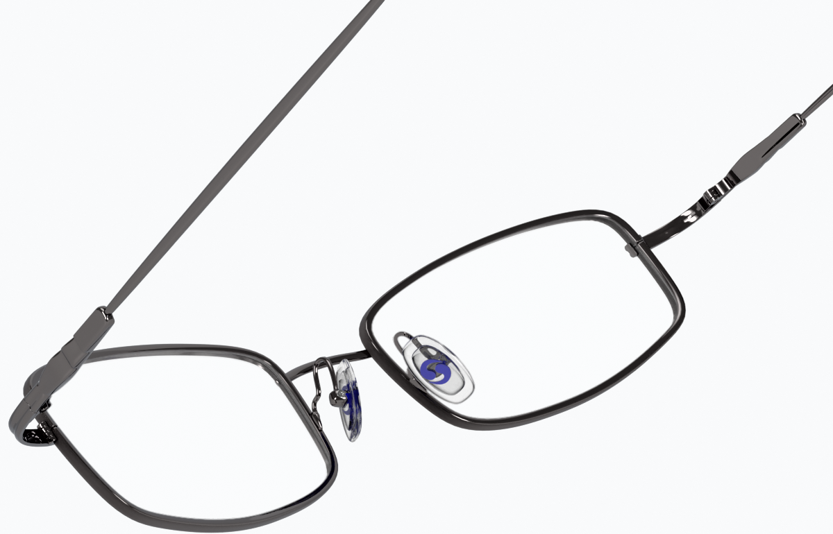See-through view of Rectangle Glasses 411512 in Gray thumbnail