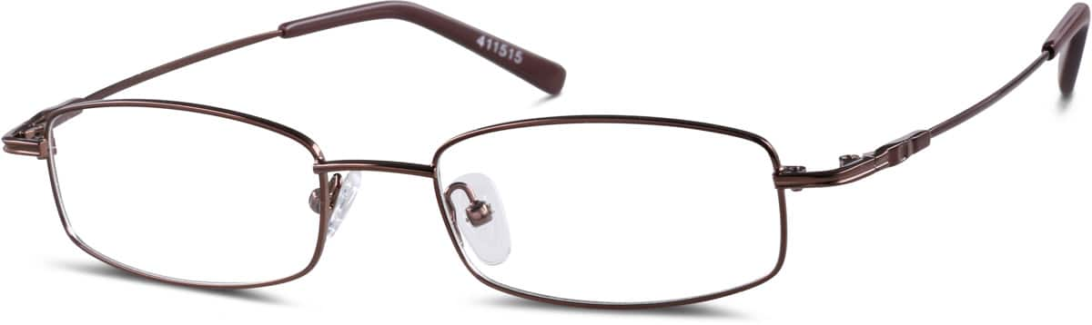 Angle view of Rectangle Glasses 411515 in Brown