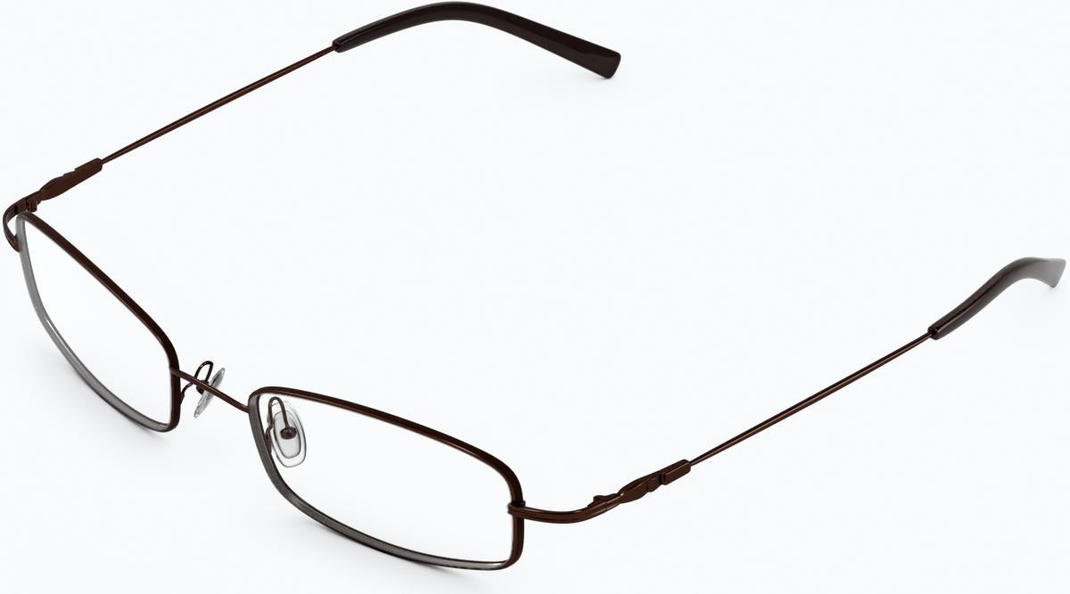 Angle view of Rectangle Glasses 411515 in Brown thumbnail