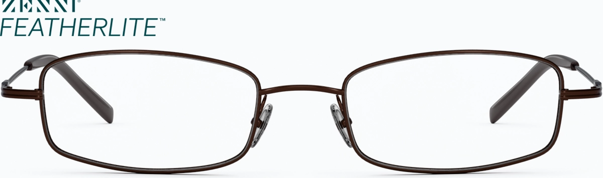 Front view of Rectangle Glasses 411515 in Brown thumbnail